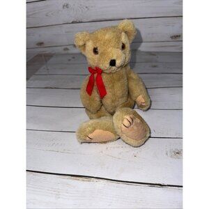 Vtg Beachwood Bunch Plush Teddy Bear With Red Bow 9" Collectible Stuffed‎ Animal